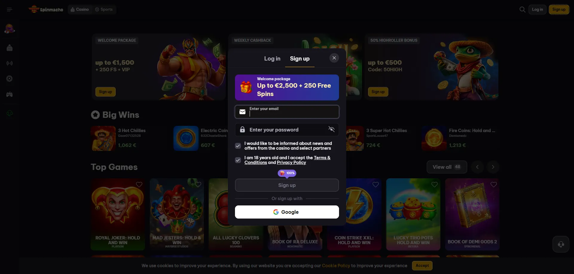 Registrazione su SpinMacho Casino &ndash; crea il tuo account in pochi minuti
